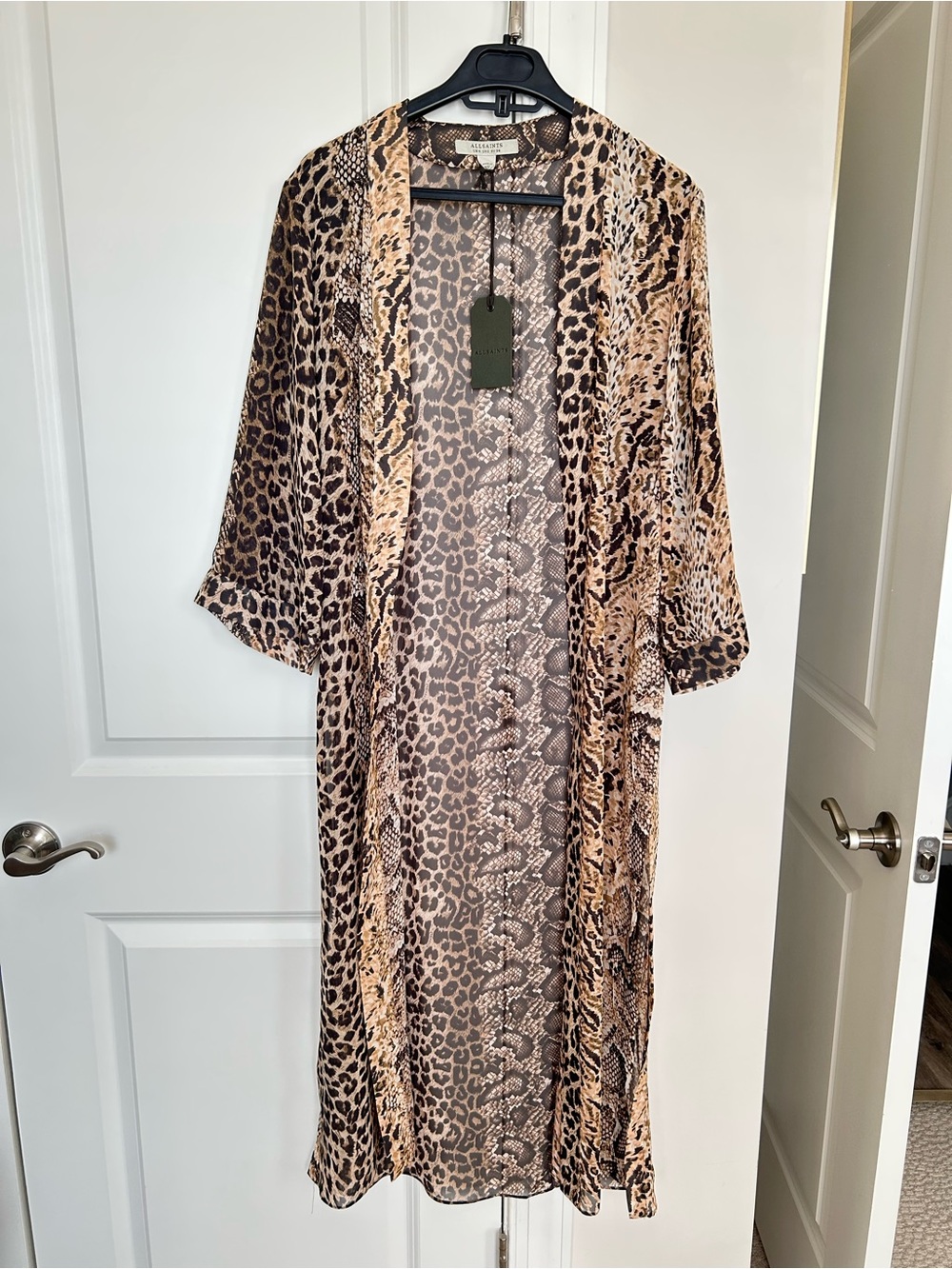All Saints Women’s Snake Print Long Kimono